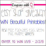 Coupons with Q Printables Giveaway Week 2