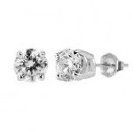 57% off 14k White Gold Round Diamond Stud Earrings