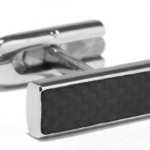 68% off Stainless Steel Cufflinks with Carbon Fiber Inlay