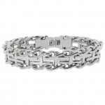83% off Men’s Stainless Steel Railroad with Cross Insets Bracelet, 8.5″