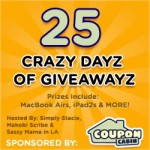 Win an Amazon Kindle Fire in Coupon Cabin’s 25 Crazy Dayz of Giveawayz #CouponCabinHop