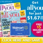 FREE $5 WalMart Gift Card with Subscription to All You Magazine!