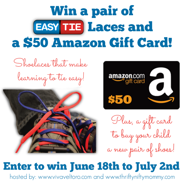 Easy Tie Shoelaces + Amazon Gift Card Giveaway