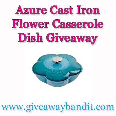 Azure Cast Iron Flower Casserole Dish Giveaway